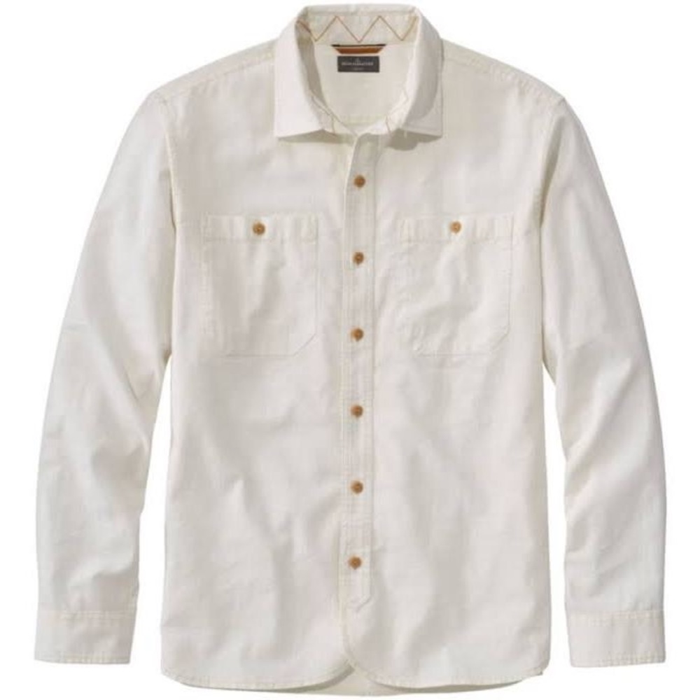 LL Bean new with tags heritage chamois shirt in cream/white